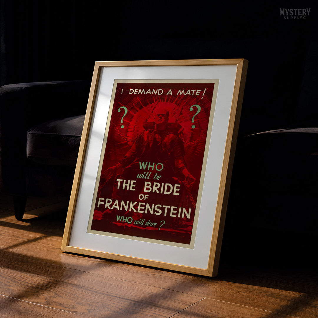 The Bride of Frankenstein 1935 Vintage Horror Teaser Movie Poster