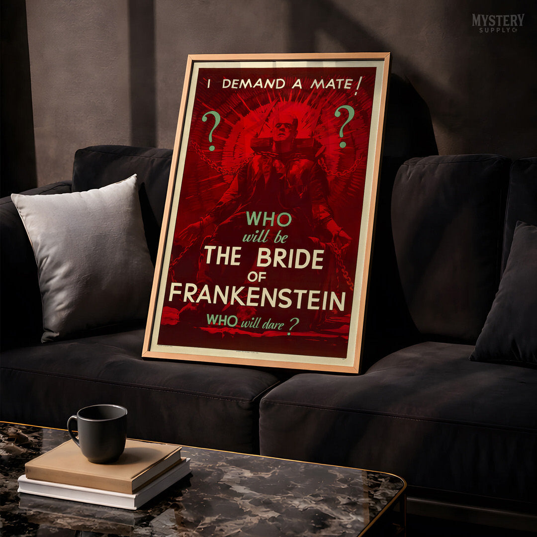 The Bride of Frankenstein 1935 Vintage Horror Teaser Movie Poster
