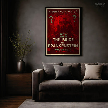 The Bride of Frankenstein 1935 Vintage Horror Teaser Movie Poster