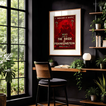 The Bride of Frankenstein 1935 Vintage Horror Teaser Movie Poster