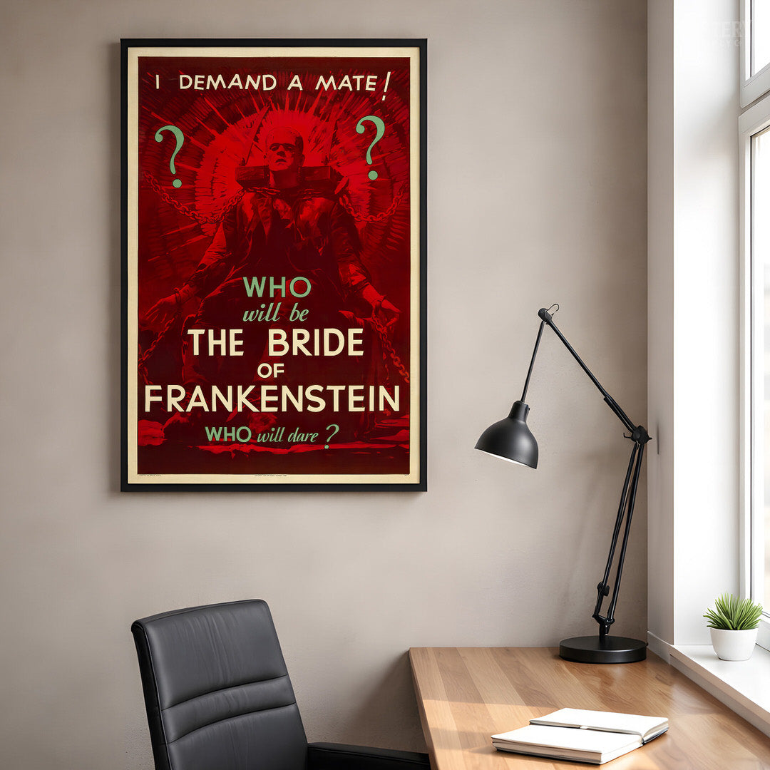 The Bride of Frankenstein 1935 Vintage Horror Teaser Movie Poster