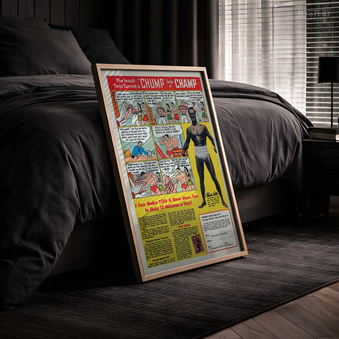 Chump Into a Champ Charles Atlas 1940s Comic Book Ad