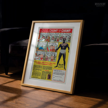 Chump Into a Champ Charles Atlas 1940s Comic Book Ad