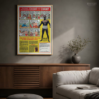 Chump Into a Champ Charles Atlas 1940s Comic Book Ad