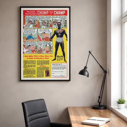Chump Into a Champ Charles Atlas 1940s Comic Book Ad