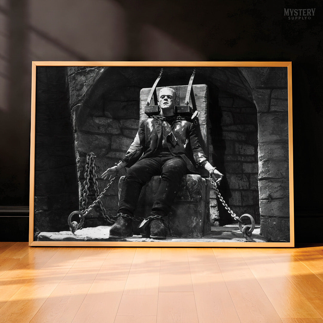 Frankenstein 1935 Vintage Horror Movie Monster Bound in Chains Photo