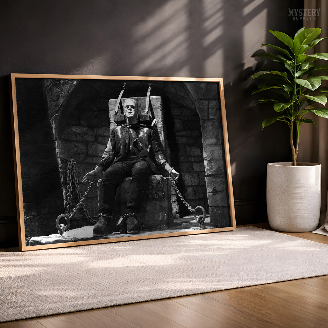 Frankenstein 1935 Vintage Horror Movie Monster Bound in Chains Photo