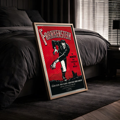 Frankenstein 1960s Vintage Reissue Horror Movie Poster