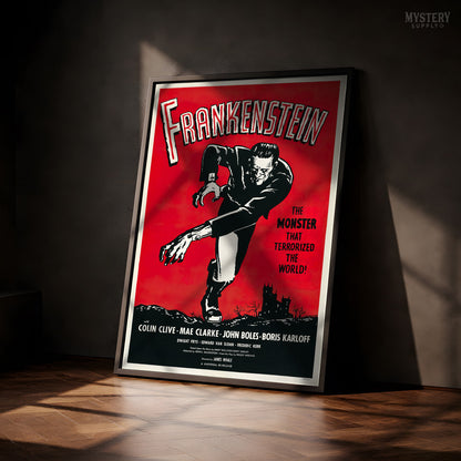 Frankenstein 1960s Vintage Reissue Horror Movie Poster