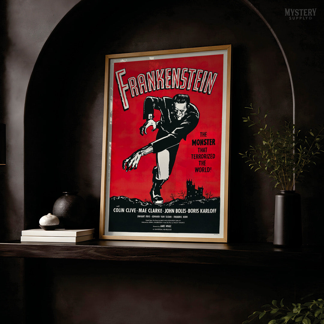Frankenstein 1960s Vintage Reissue Horror Movie Poster