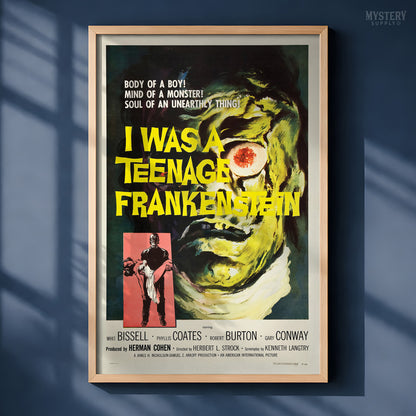 I Was A Teenage Frankenstein 1957 Vintage Horror Movie Poster