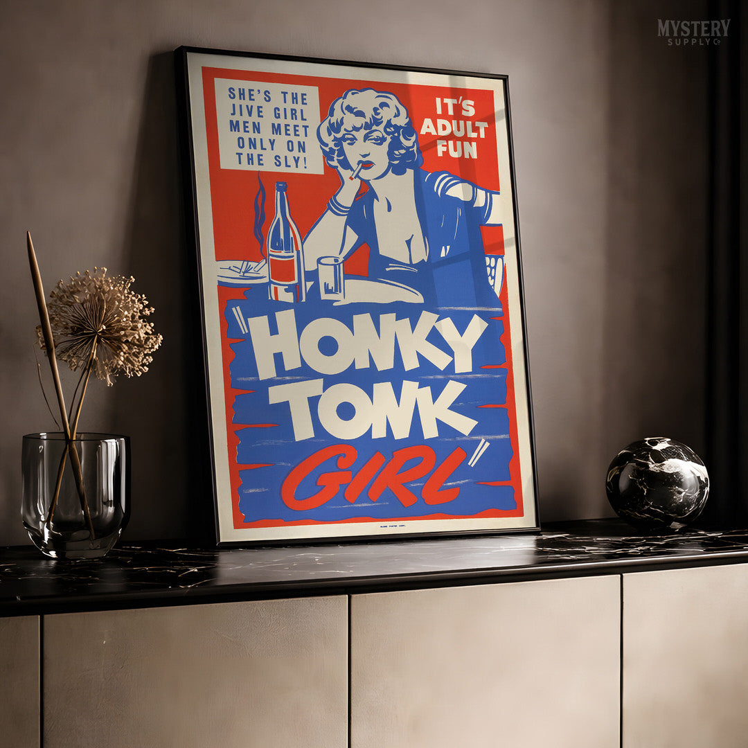 Honky Tonk Girl 1940s Vintage Exploitation Movie Poster