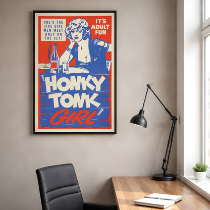 Honky Tonk Girl 1940s Vintage Exploitation Movie Poster