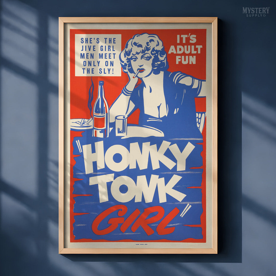 Honky Tonk Girl 1940s Vintage Exploitation Movie Poster