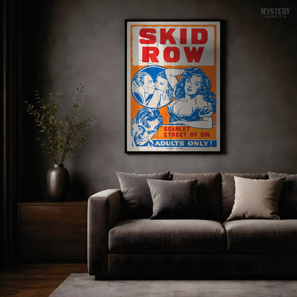 Skid Row 1940s Vintage Exploitation Movie Poster