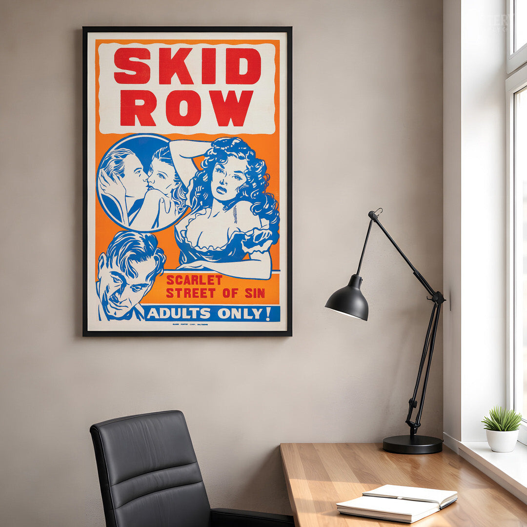 Skid Row 1940s Vintage Exploitation Movie Poster
