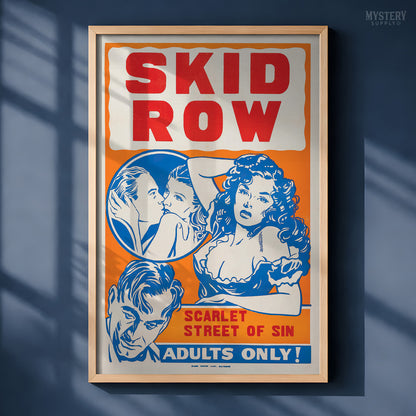 Skid Row 1940s Vintage Exploitation Movie Poster