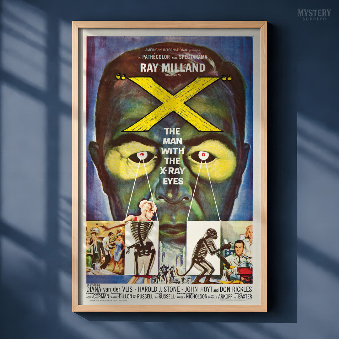 X - The Man With The X-Ray Eyes 1963 Vintage Science Fiction Movie Poster