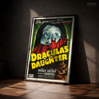 Dracula's Daughter 1949 Vintage Horror Movie Poster