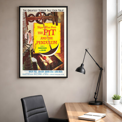 The Pit and the Pendulum 1961 Vintage Horror Movie Poster