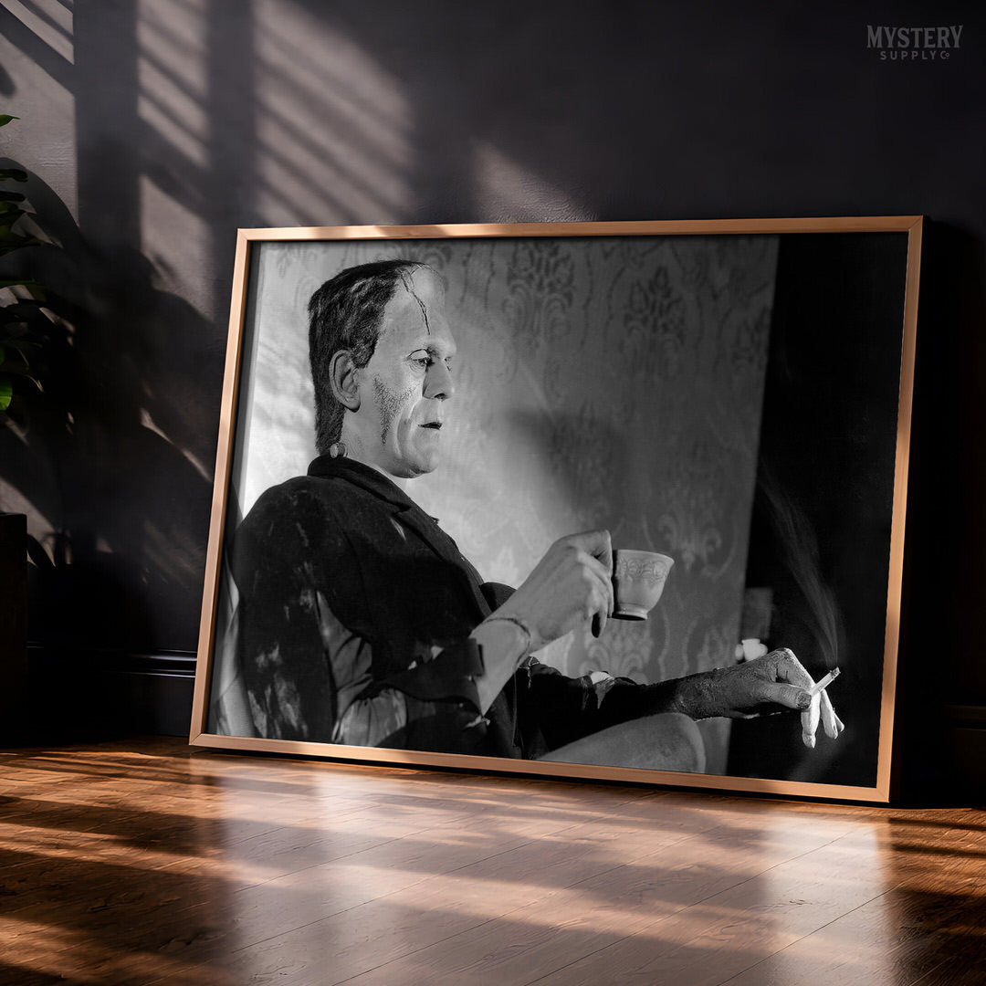 Frankenstein Smoking Drinking Tea Photo