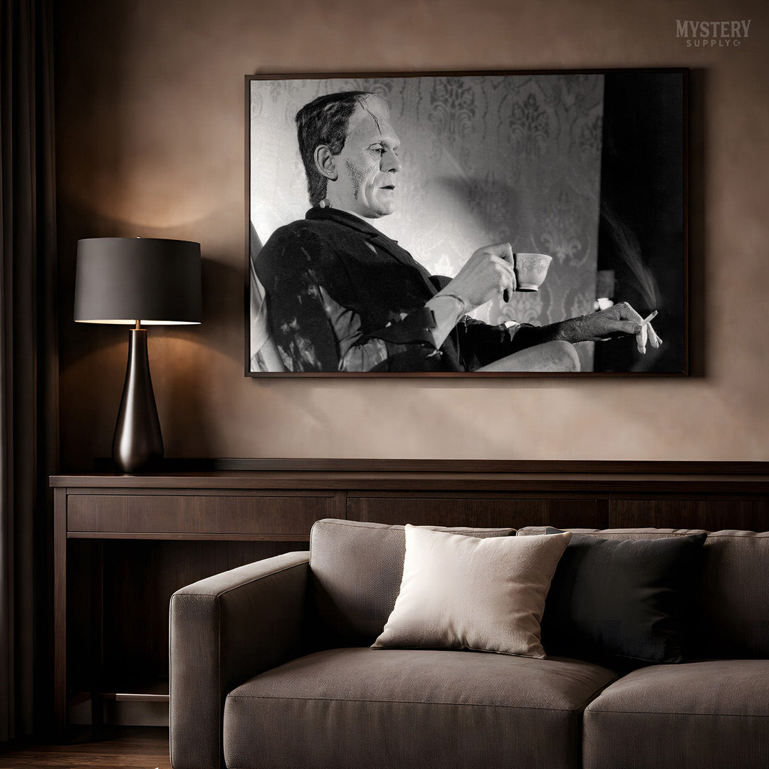 Frankenstein Smoking Drinking Tea Photo