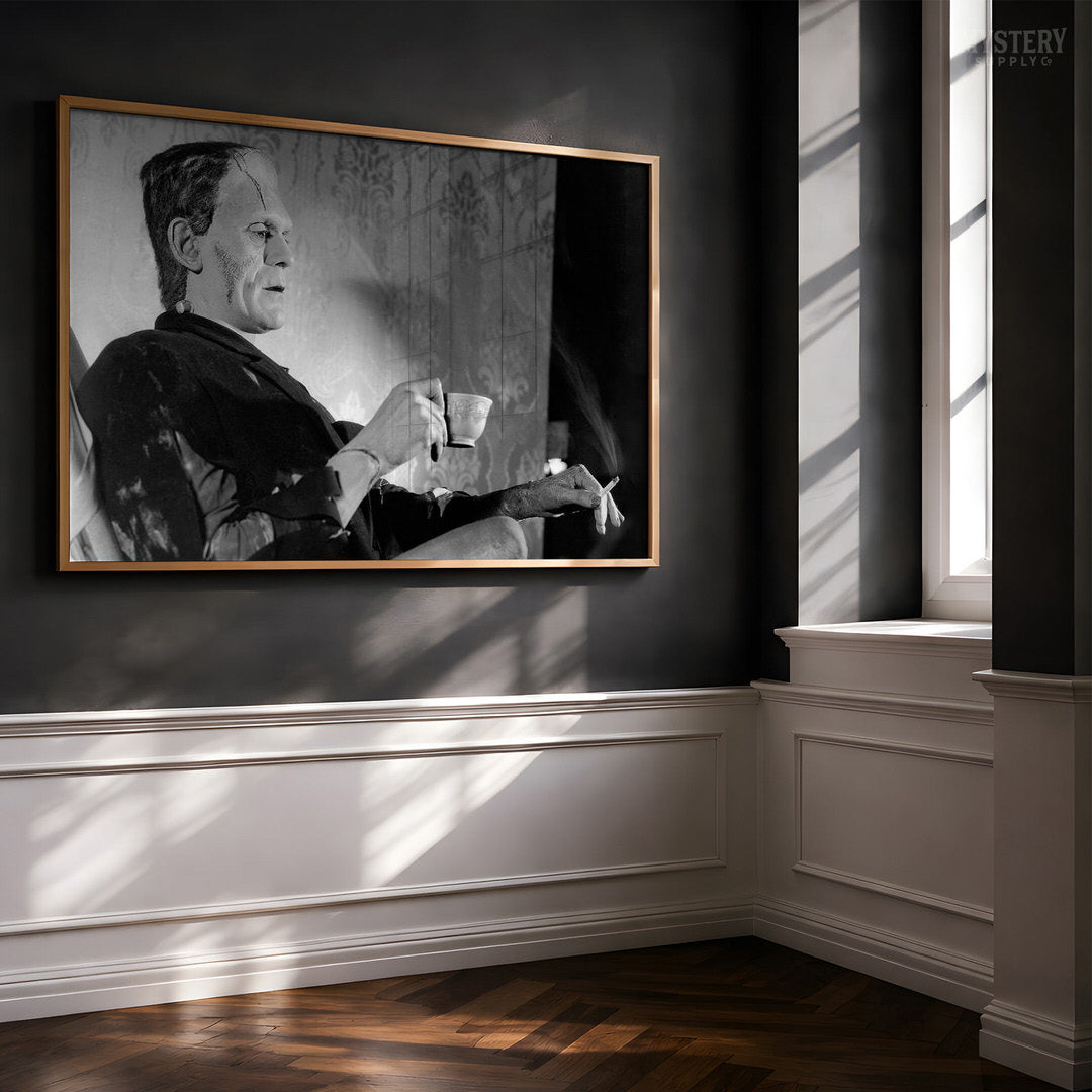 Frankenstein Smoking Drinking Tea Photo