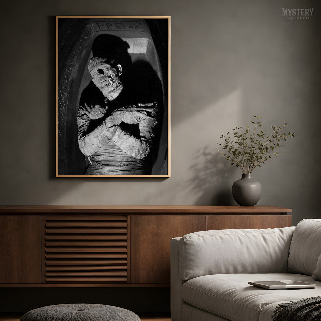 The Mummy 1932 Horror Movie Boris Karloff Coffin Monster Photo