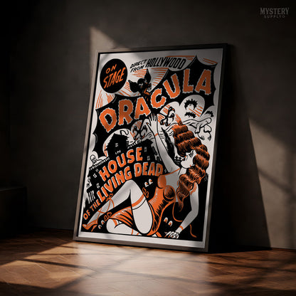 Dracula House of the Living Dead Stage Show 1942 Horror Poster