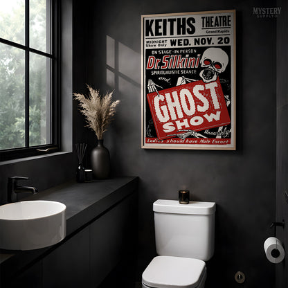 Dr. Silkini 1940s Ghost Show Horror Poster