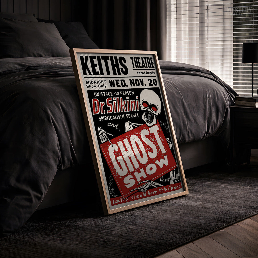 Dr. Silkini 1940s Ghost Show Horror Poster