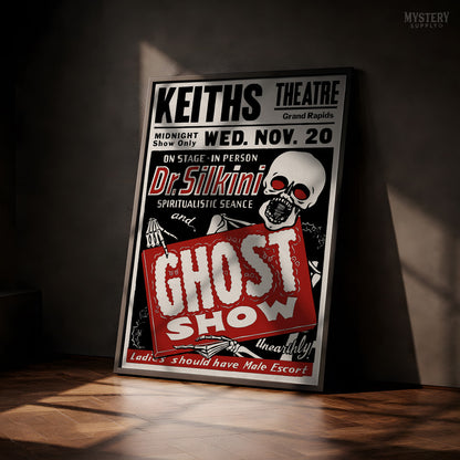 Dr. Silkini 1940s Ghost Show Horror Poster