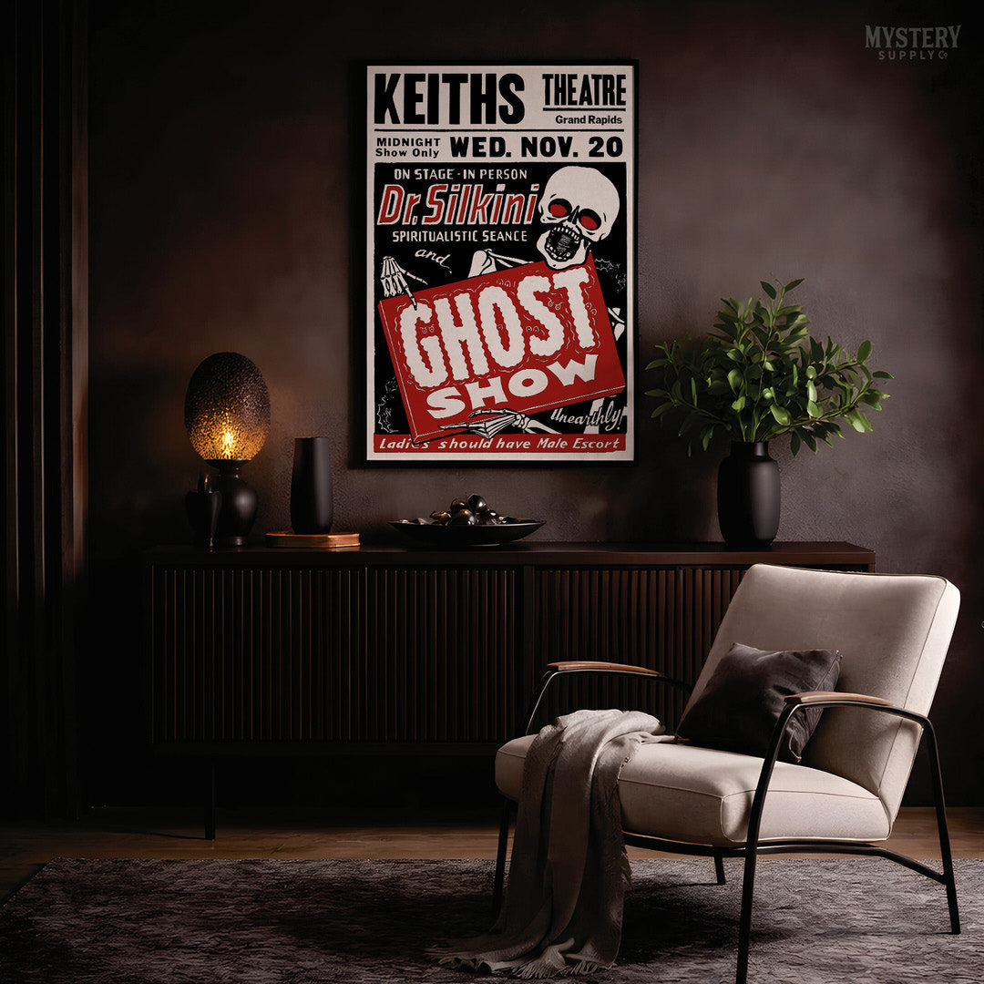 Dr. Silkini 1940s Ghost Show Horror Poster