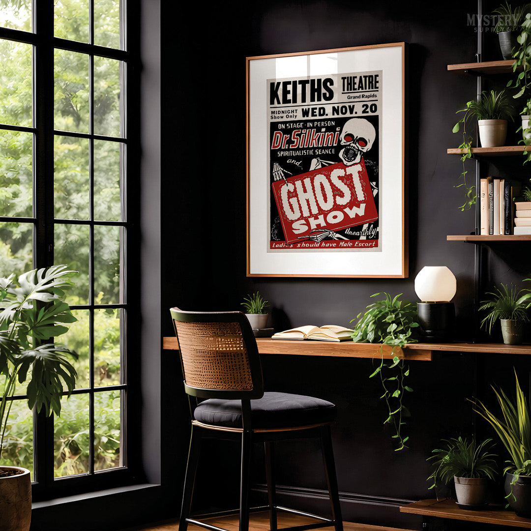 Dr. Silkini 1940s Ghost Show Horror Poster