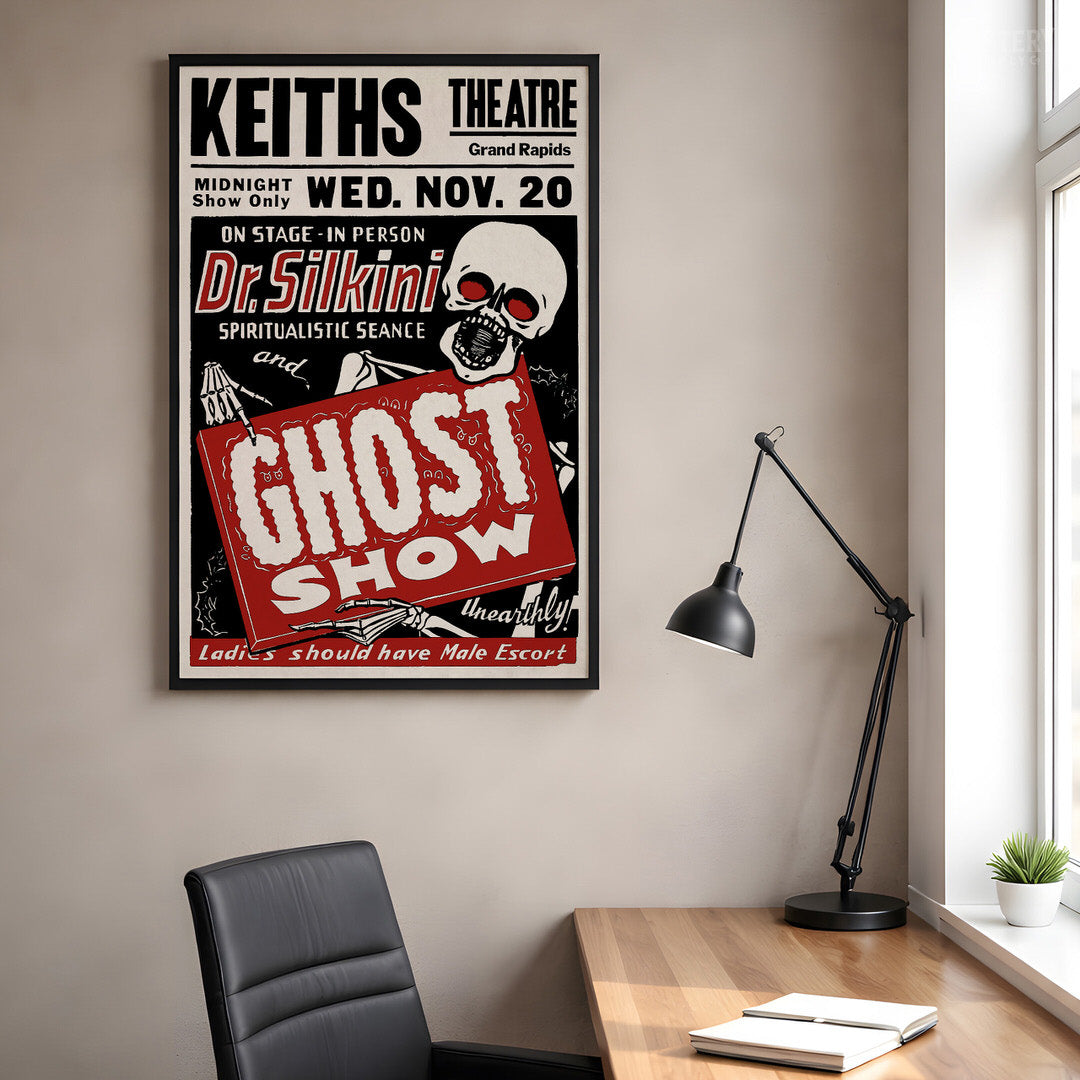 Dr. Silkini 1940s Ghost Show Horror Poster