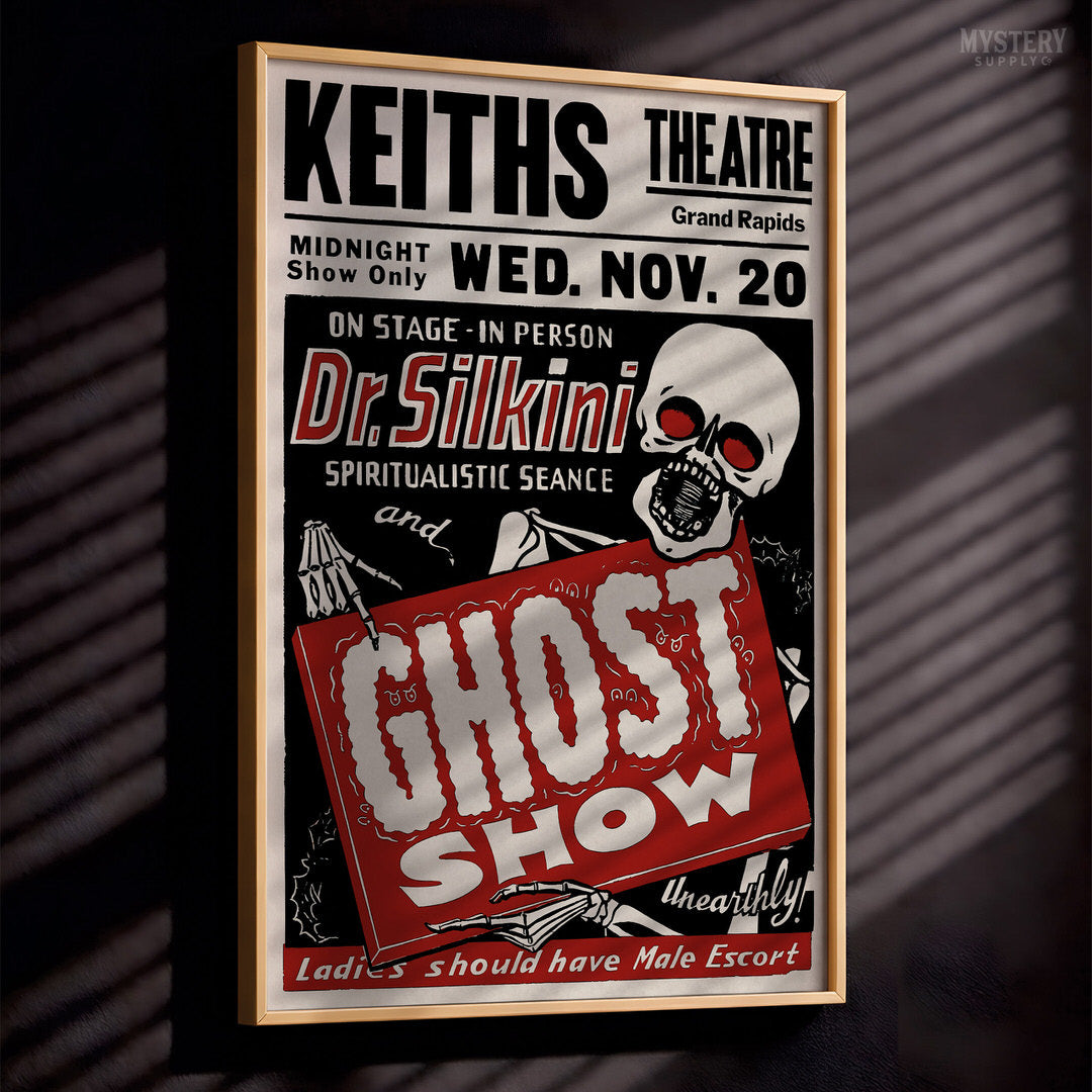Dr. Silkini 1940s Ghost Show Horror Poster