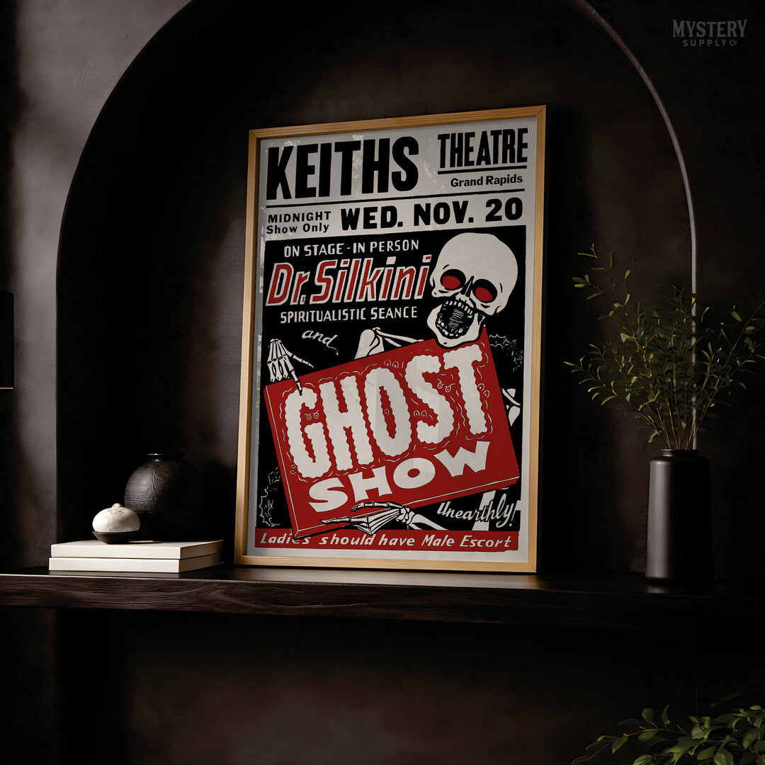 Dr. Silkini 1940s Ghost Show Horror Poster