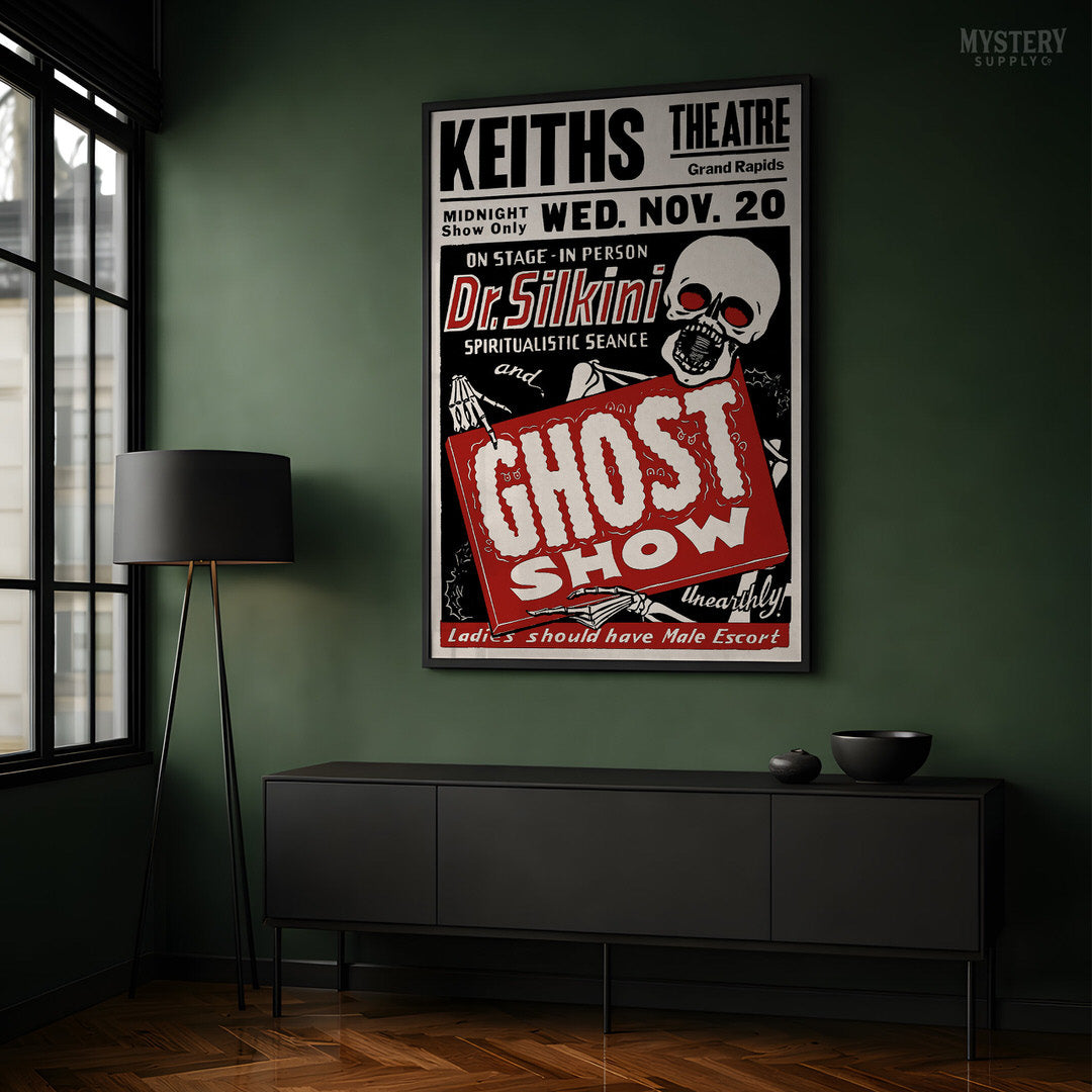 Dr. Silkini 1940s Ghost Show Horror Poster