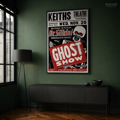 Dr. Silkini 1940s Ghost Show Horror Poster