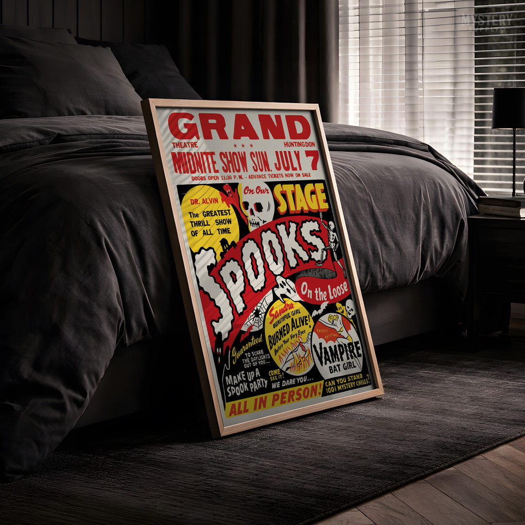 Spooks on the Loose 1950s Ghost Show Poster
