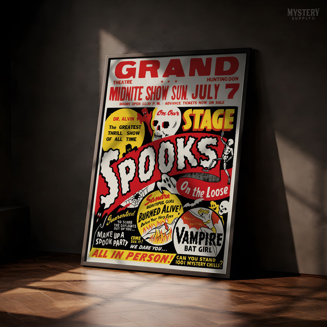 Spooks on the Loose 1950s Ghost Show Poster