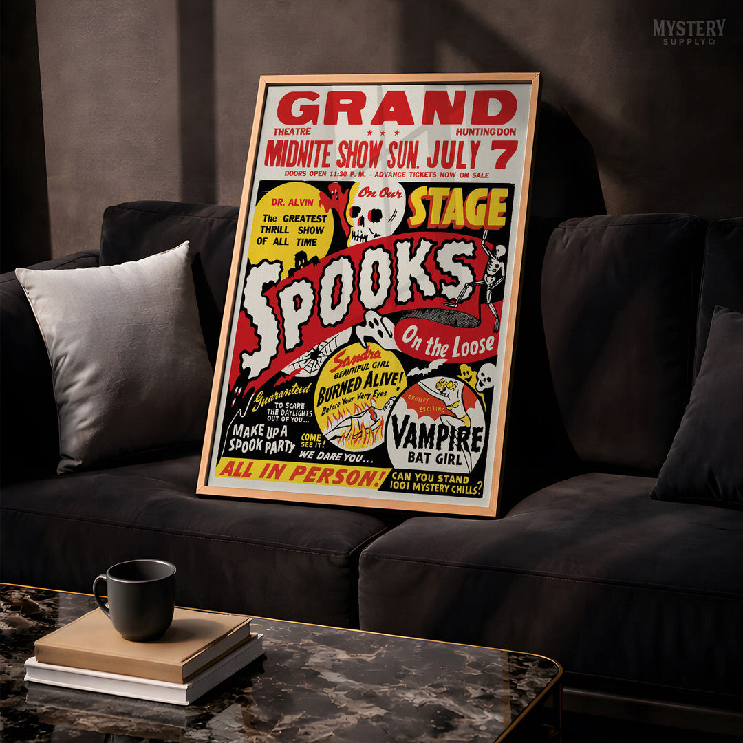 Spooks on the Loose 1950s Ghost Show Poster