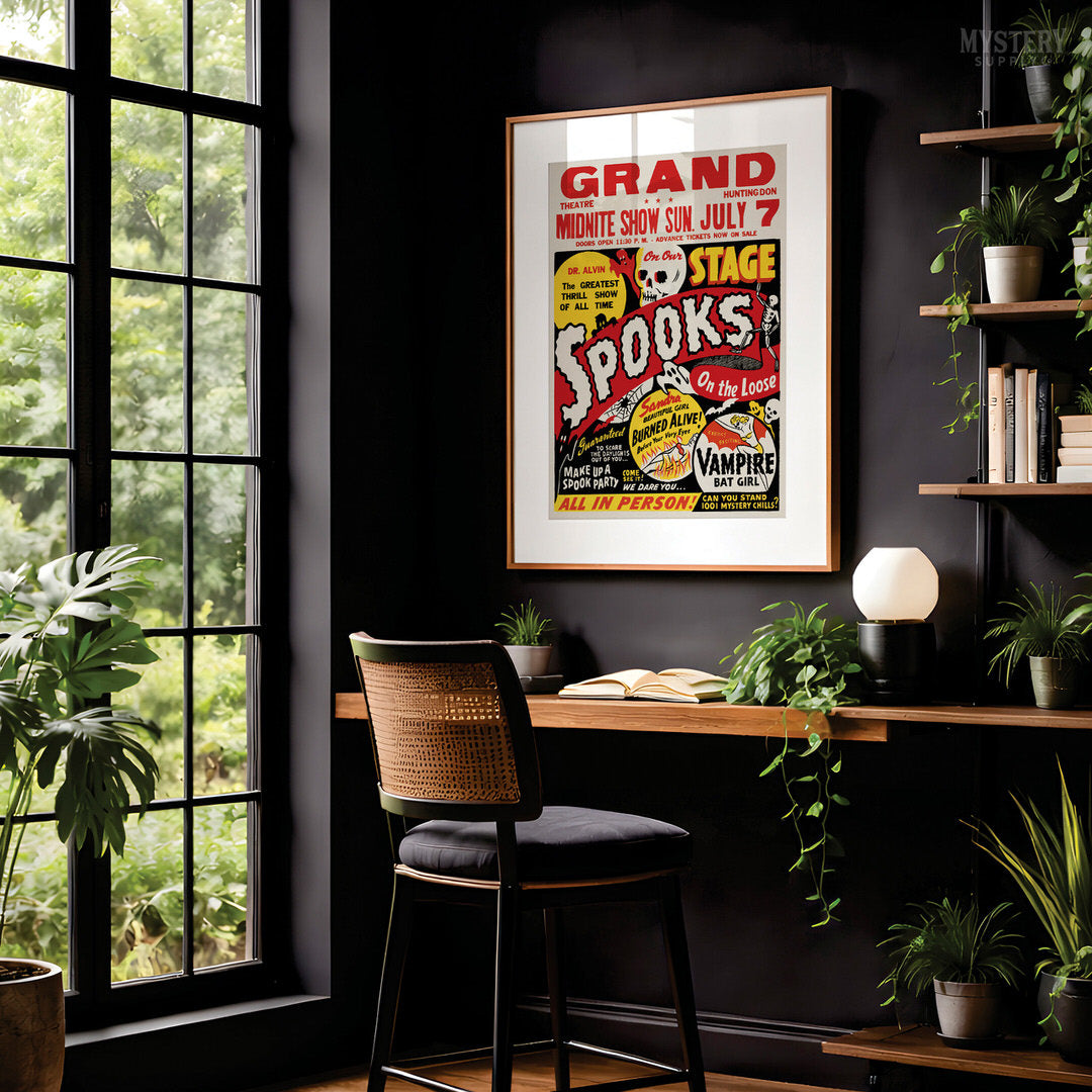 Spooks on the Loose 1950s Ghost Show Poster