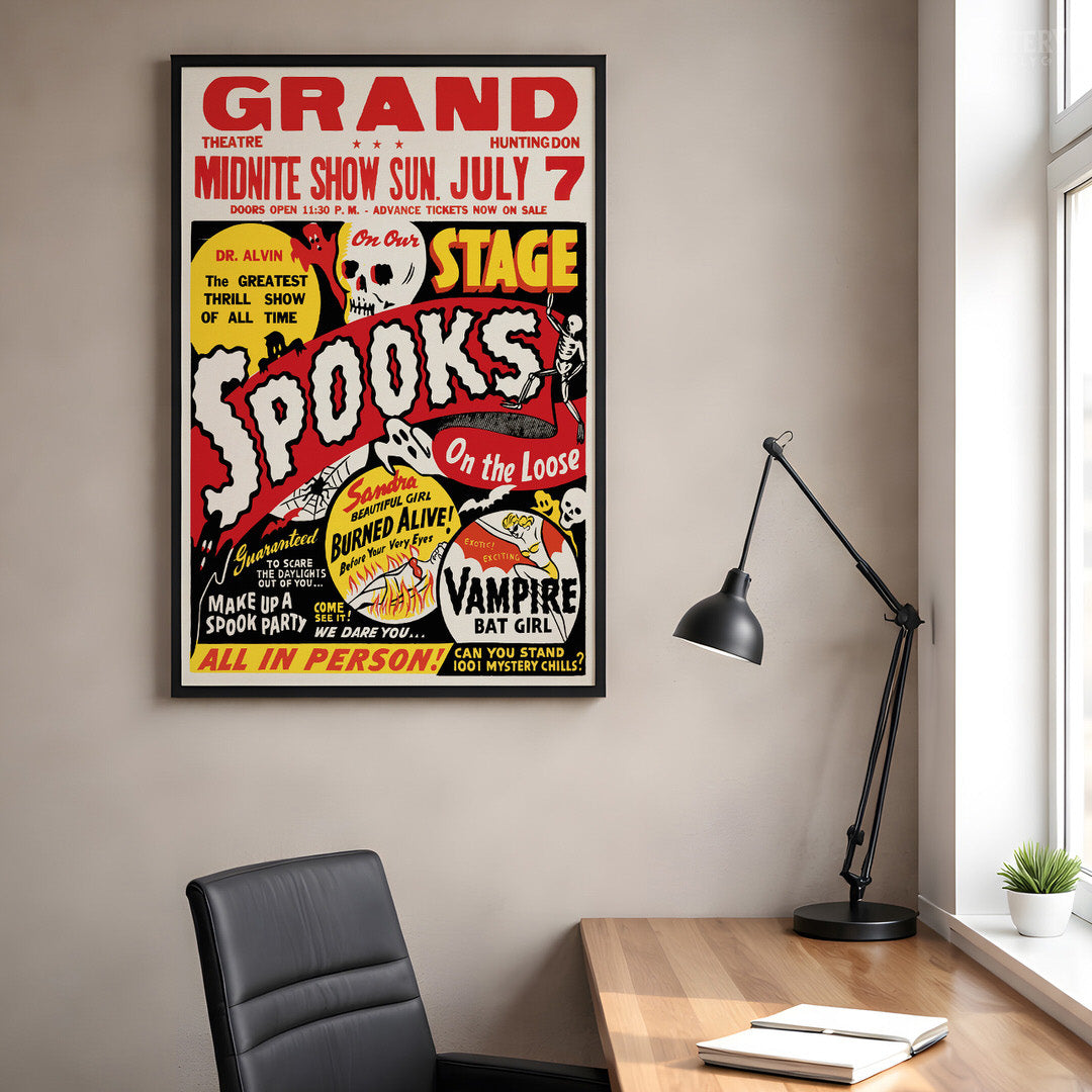Spooks on the Loose 1950s Ghost Show Poster – Mystery Supply Co.