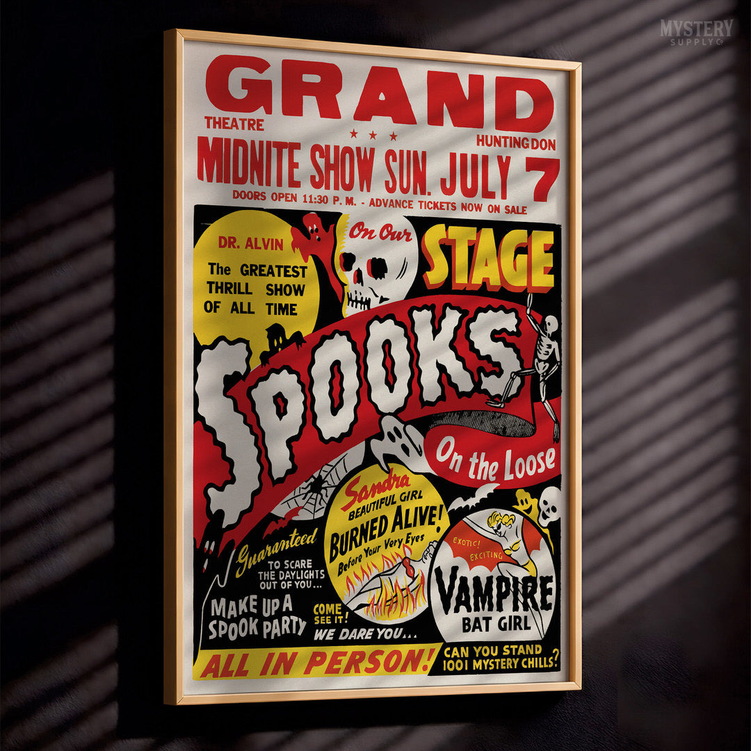 Spooks on the Loose 1950s Ghost Show Poster – Mystery Supply Co.