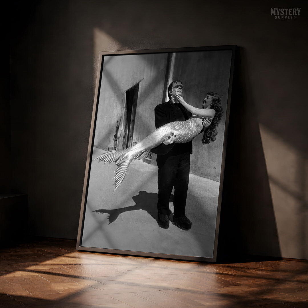 Frankenstein and Mermaid 1948 Horror Movie Monster Photo