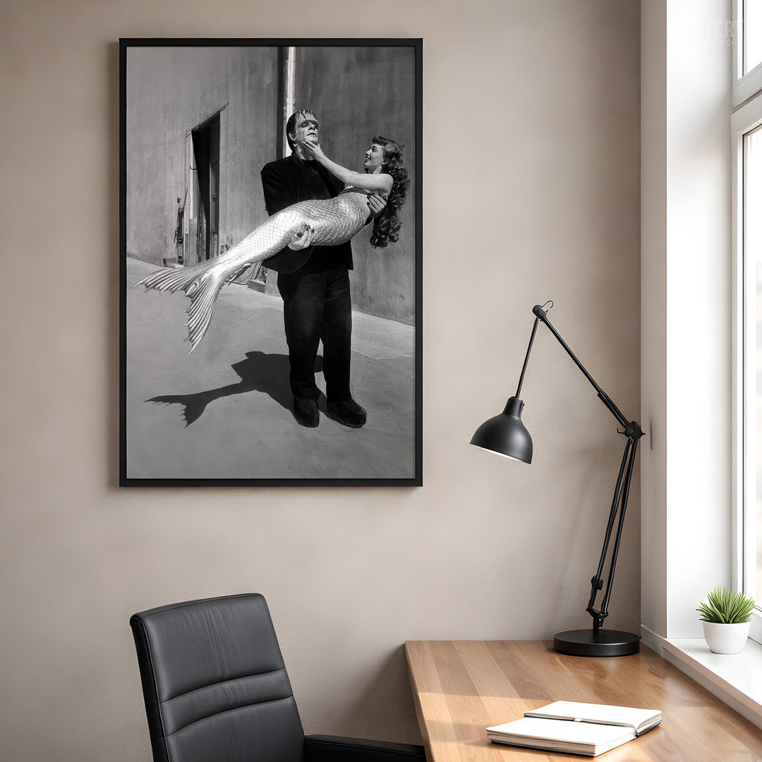 Frankenstein and Mermaid 1948 Horror Movie Monster Photo