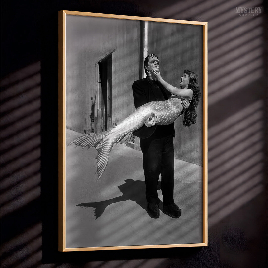 Frankenstein and Mermaid 1948 Horror Movie Monster Photo