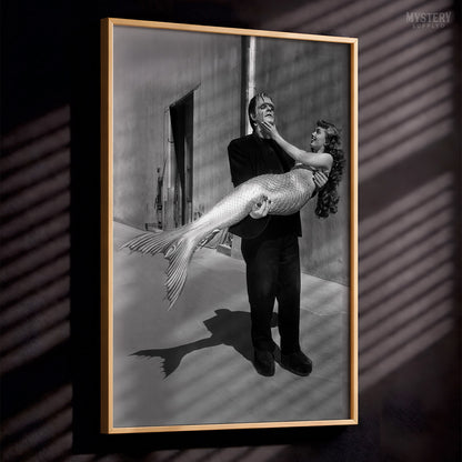 Frankenstein and Mermaid 1948 Horror Movie Monster Photo