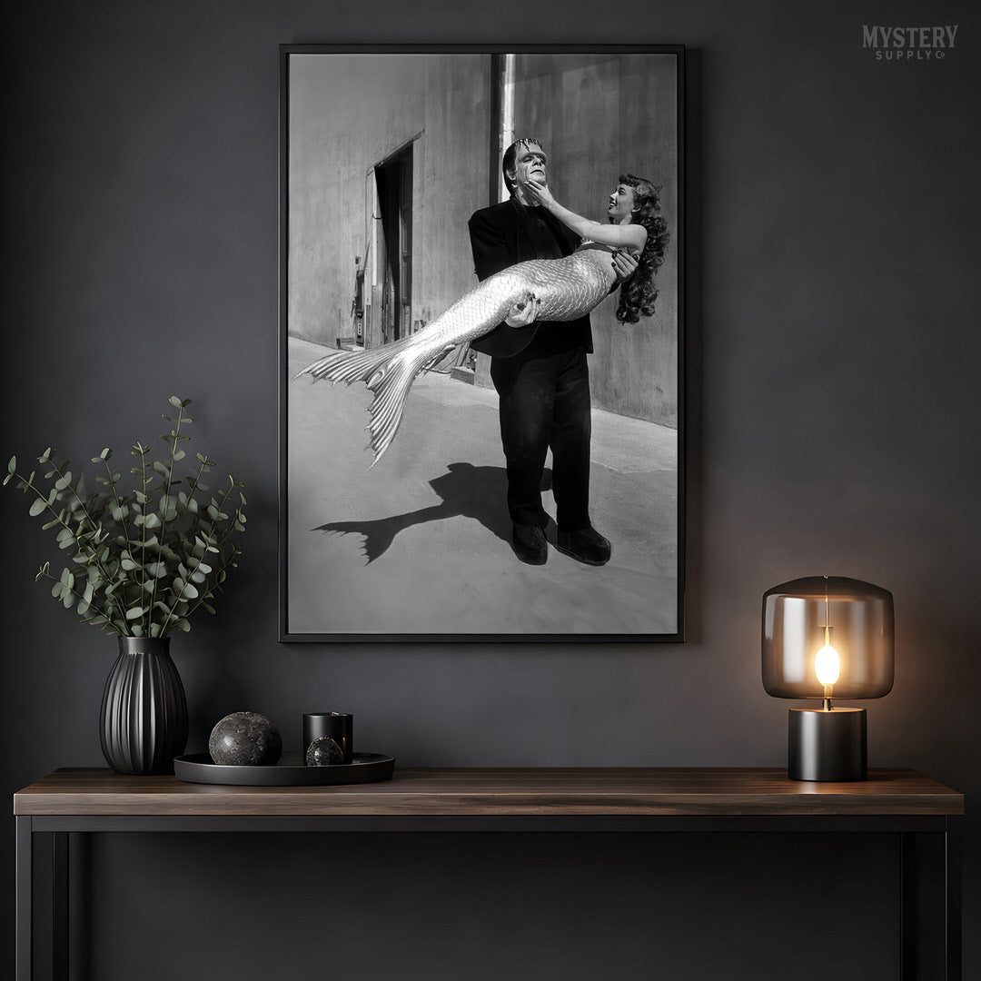 Frankenstein and Mermaid 1948 Horror Movie Monster Photo